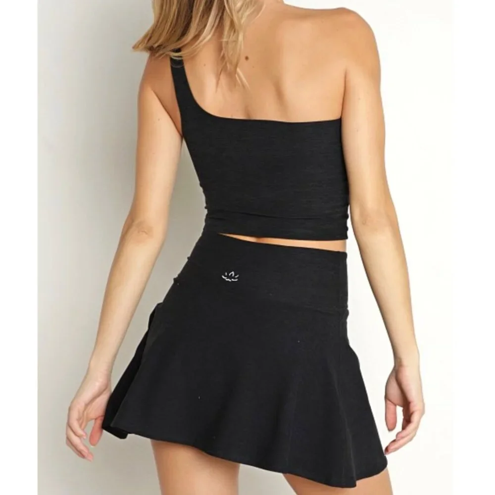Beyond Yoga | Spacedye One Shoulder Cropped Tank Darkest Night | Size Small - Picture 3 of 10